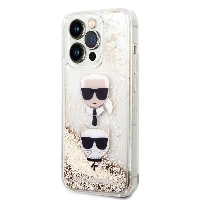 Apple iPhone 14 Pro Max Case Karl Lagerfeld Liquid Glitter K&C Head Design Cover - 2