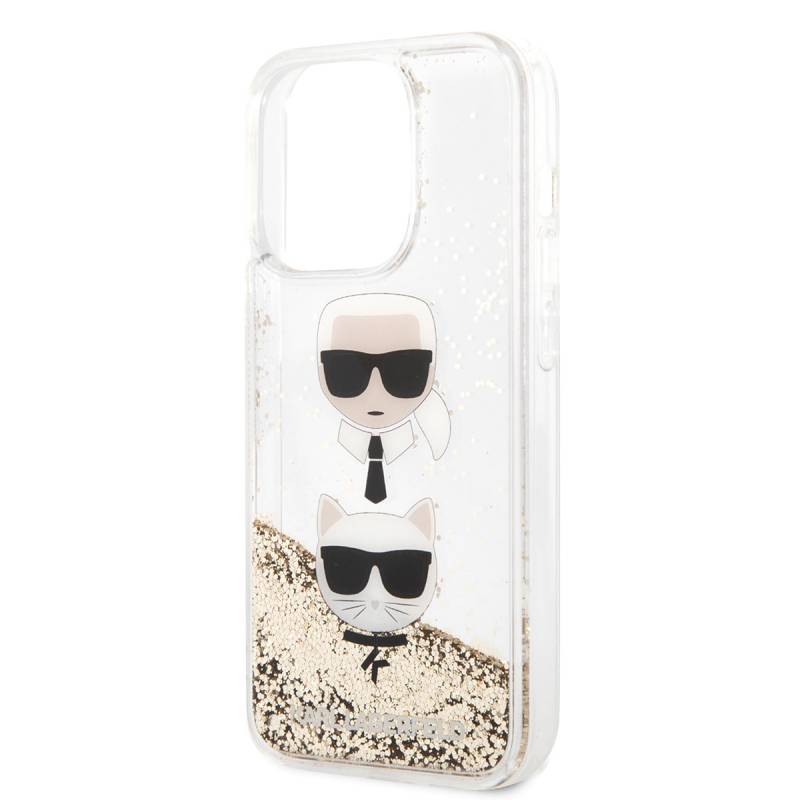 Apple iPhone 14 Pro Max Case Karl Lagerfeld Liquid Glitter K&C Head Design Cover - 6