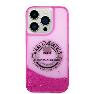 Apple iPhone 14 Pro Max Case Karl Lagerfeld Liquid Glitter RSG Design Cover - 3