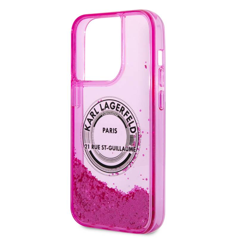 Apple iPhone 14 Pro Max Case Karl Lagerfeld Liquid Glitter RSG Design Cover - 5