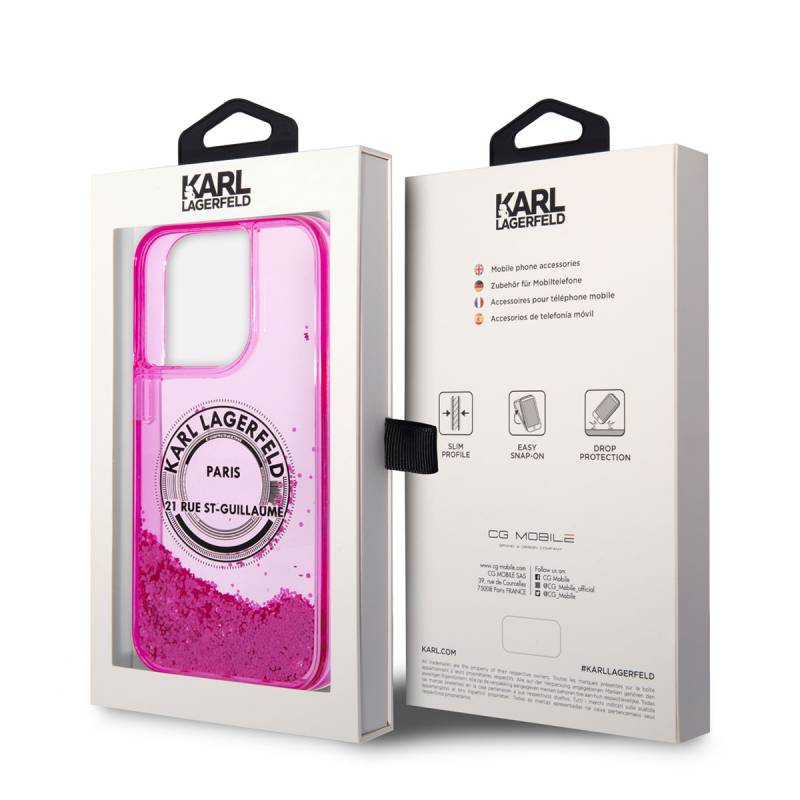 Apple iPhone 14 Pro Max Case Karl Lagerfeld Liquid Glitter RSG Design Cover - 7