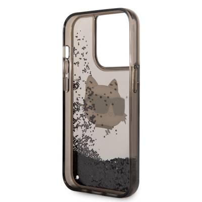 Apple iPhone 14 Pro Max Case Karl Lagerfeld Liquid Glittery Choupette Head Design Cover - 14