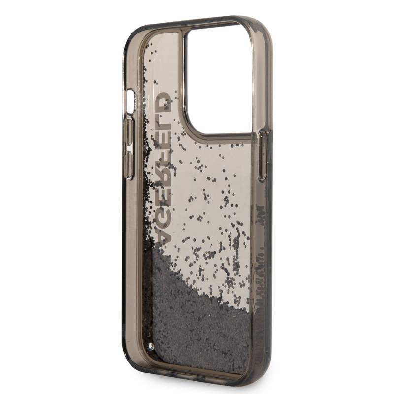 Apple iPhone 14 Pro Max Case Karl Lagerfeld Liquid Glittery Elong Design Cover - 6