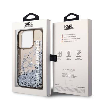 Apple iPhone 14 Pro Max Case Karl Lagerfeld Liquid Glittery Elong Design Cover - 7