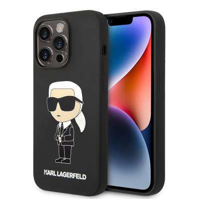 Apple iPhone 14 Pro Max Case Karl Lagerfeld Magsafe Silicone Karl Design Cover with Charger - 1