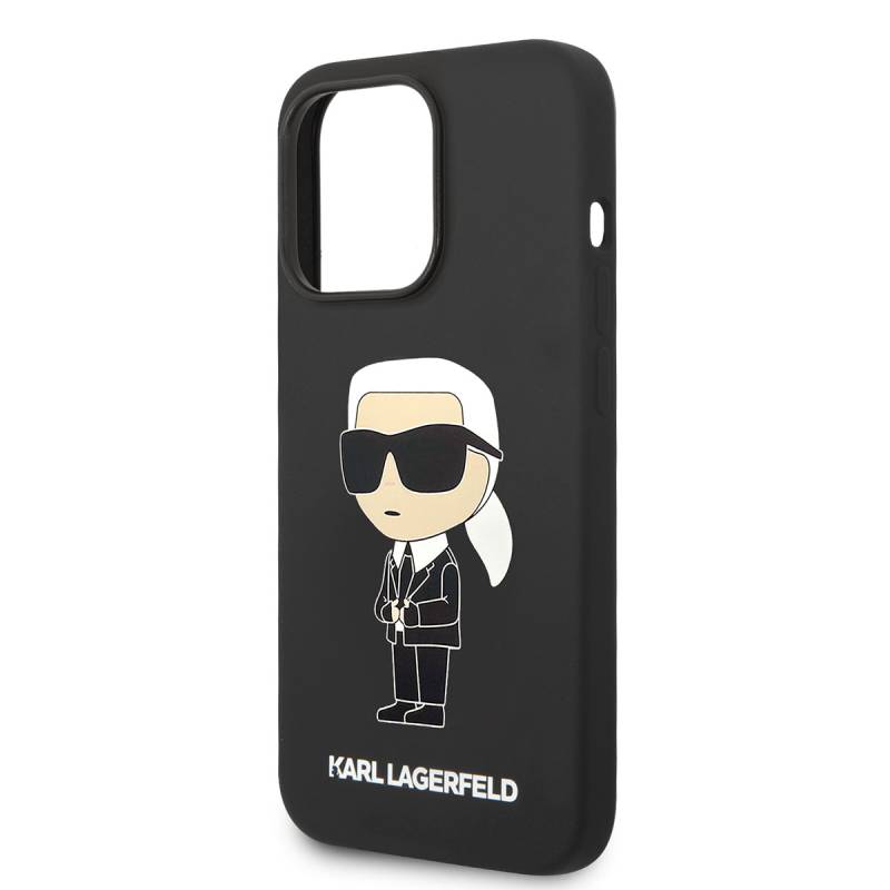 Apple iPhone 14 Pro Max Case Karl Lagerfeld Magsafe Silicone Karl Design Cover with Charger - 5