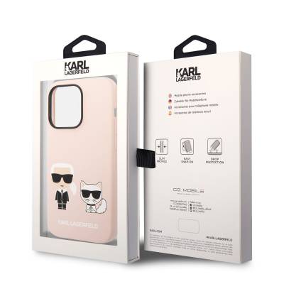 Apple iPhone 14 Pro Max Case Karl Lagerfeld Magsafe Silicone K&C Design Cover with Charging Feature - 3