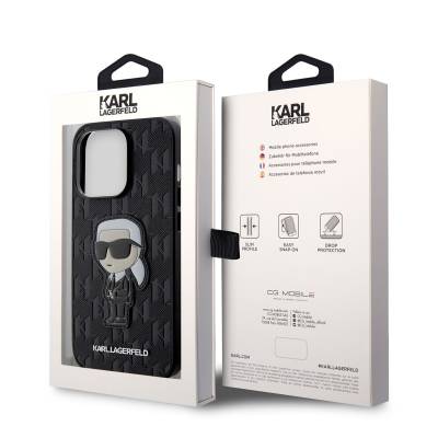 Apple iPhone 14 Pro Max Case Karl Lagerfeld Saffiano Leather Karl Design Cover - 4