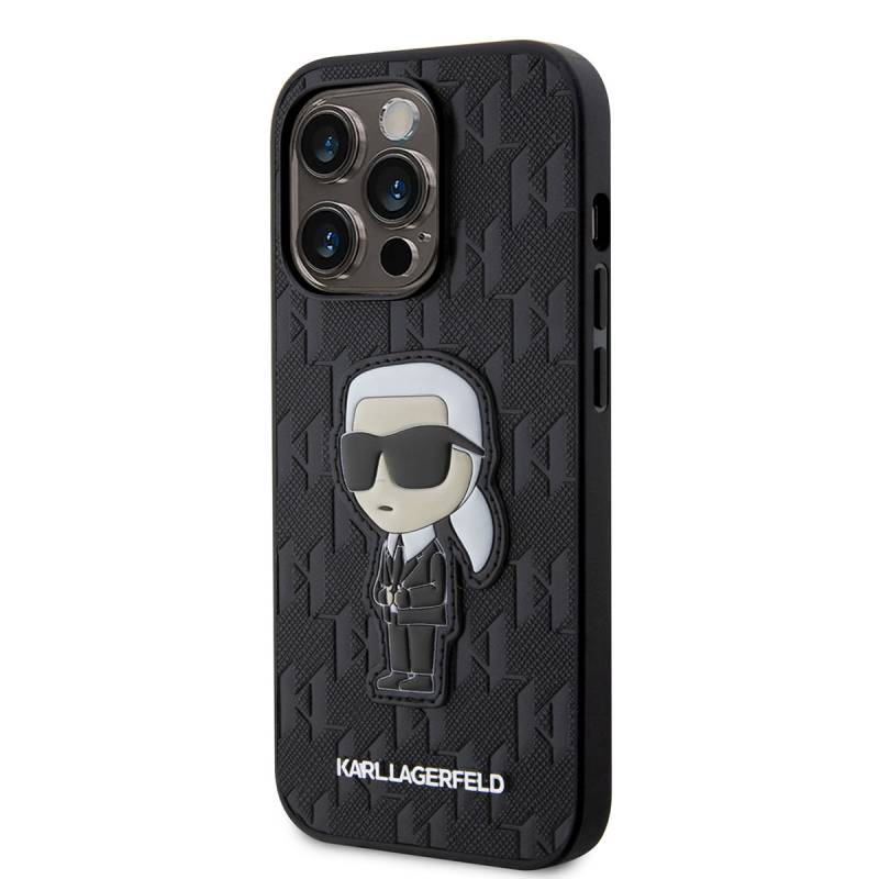 Apple iPhone 14 Pro Max Case Karl Lagerfeld Saffiano Leather Karl Design Cover - 3