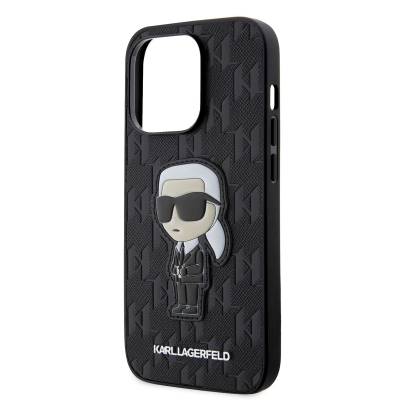 Apple iPhone 14 Pro Max Case Karl Lagerfeld Saffiano Leather Karl Design Cover - 6