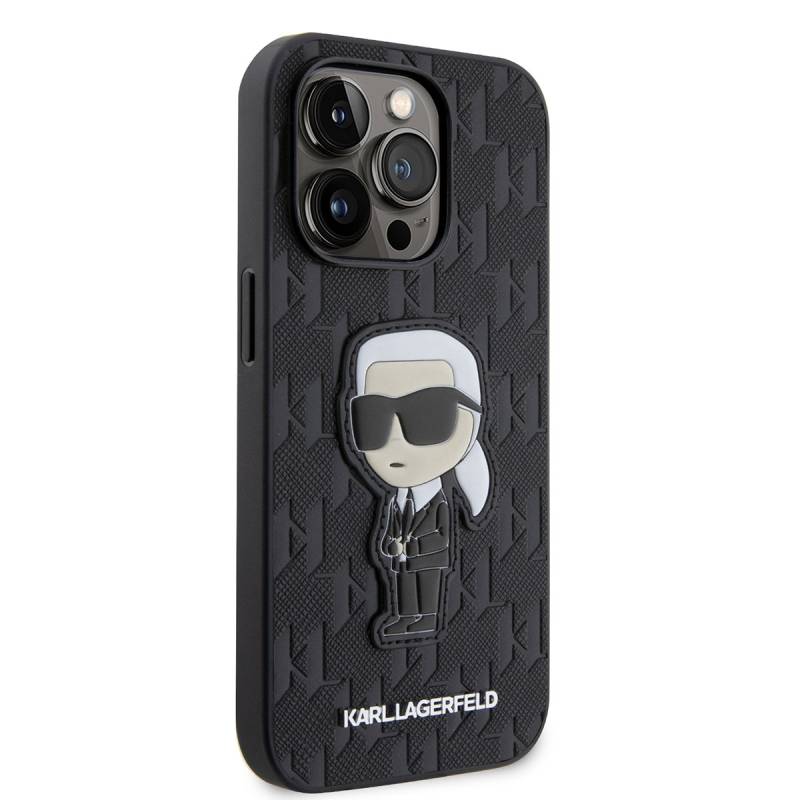 Apple iPhone 14 Pro Max Case Karl Lagerfeld Saffiano Leather Karl Design Cover - 8