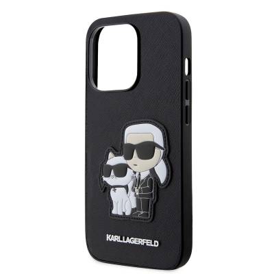 Apple iPhone 14 Pro Max Case Karl Lagerfeld Saffiano Leather K&C Design Cover - 6