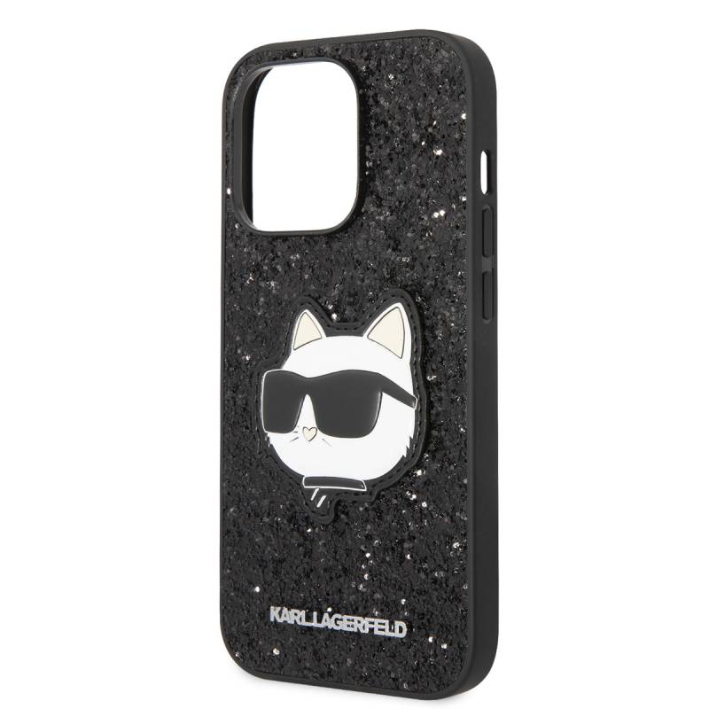 Apple iPhone 14 Pro Max Case Karl Lagerfeld Shiny Stone Choupette Design Cover - 5