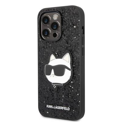 Apple iPhone 14 Pro Max Case Karl Lagerfeld Shiny Stone Choupette Design Cover - 3