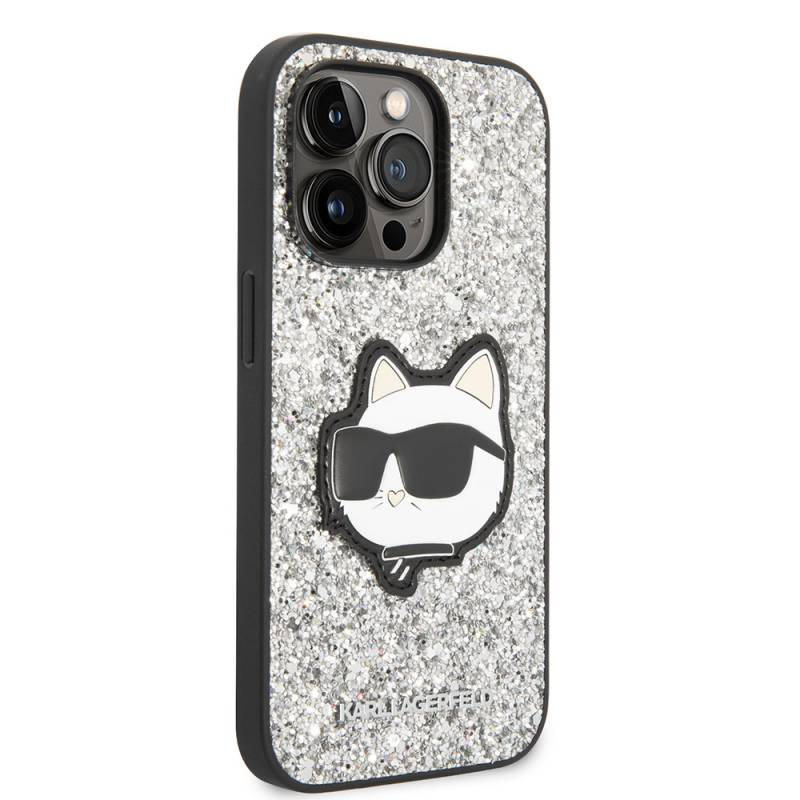 Apple iPhone 14 Pro Max Case Karl Lagerfeld Shiny Stone Choupette Design Cover - 9