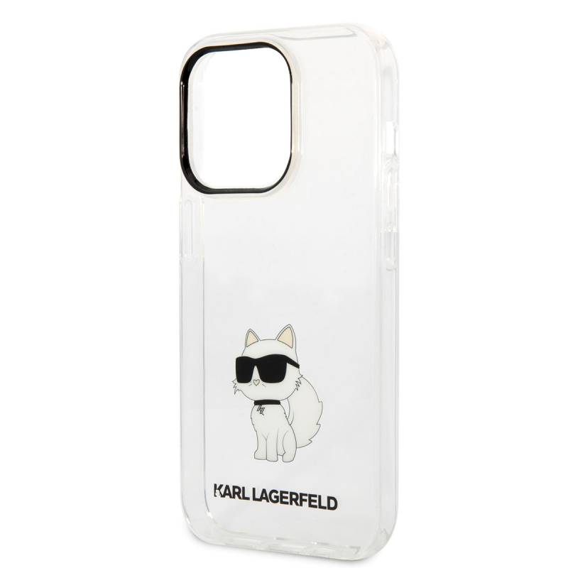 Apple iPhone 14 Pro Max Case Karl Lagerfeld Transparent Choupette Design Cover - 2