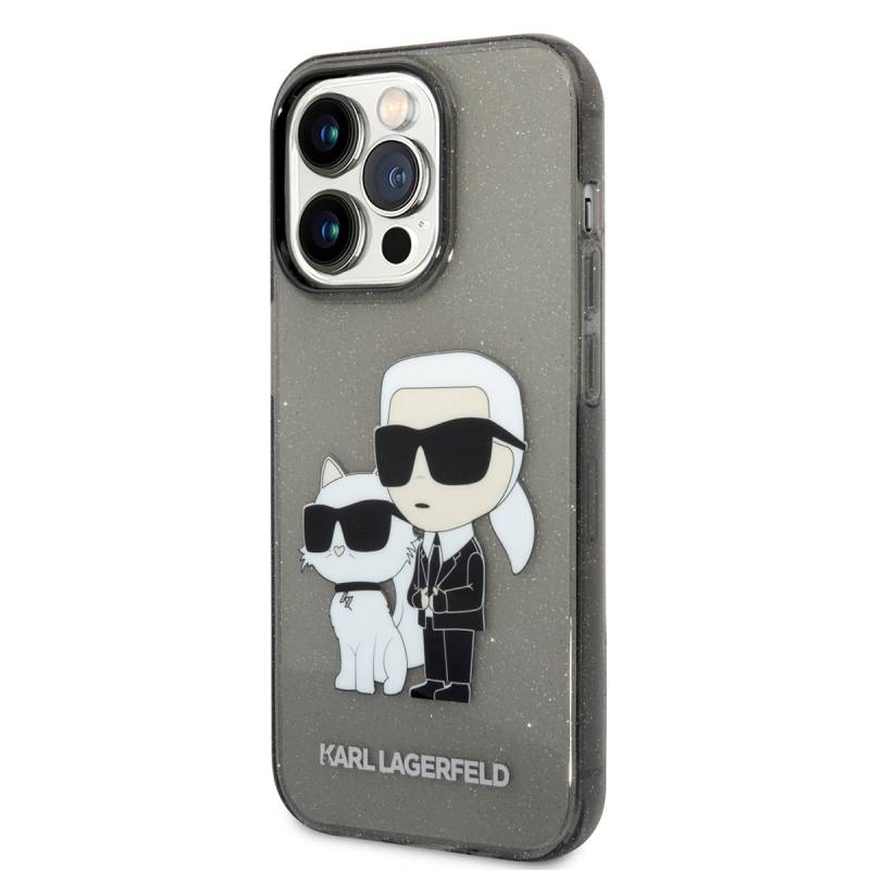 Apple iPhone 14 Pro Max Case Karl Lagerfeld Transparent Glitter K&C Design Cover - 2