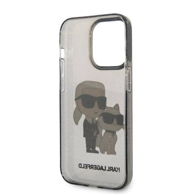 Apple iPhone 14 Pro Max Case Karl Lagerfeld Transparent Glitter K&C Design Cover - 6