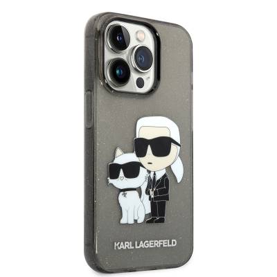 Apple iPhone 14 Pro Max Case Karl Lagerfeld Transparent Glitter K&C Design Cover - 8