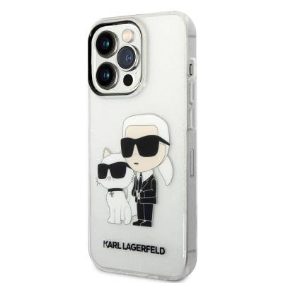 Apple iPhone 14 Pro Max Case Karl Lagerfeld Transparent Glitter K&C Design Cover - 16