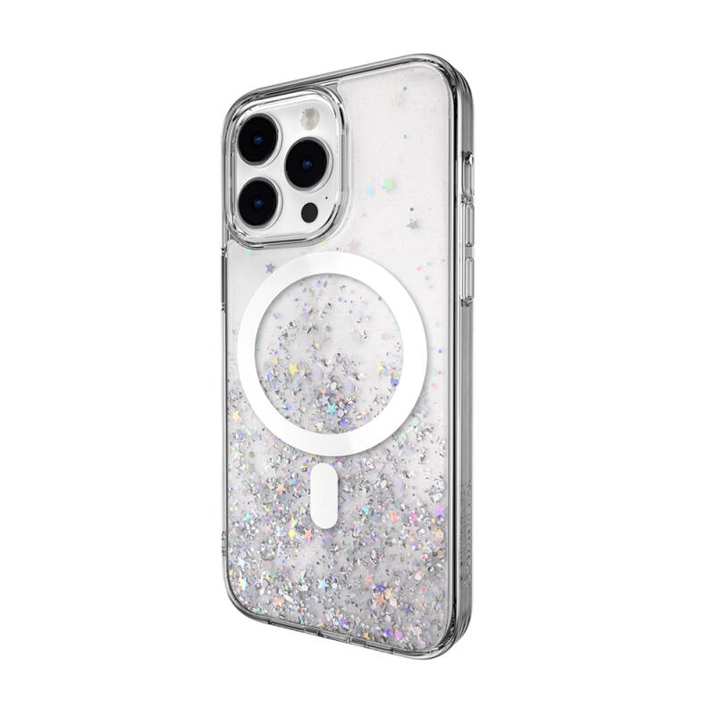 Apple iPhone 14 Pro Max Case Magsafe Charging Feature Shining Glitter Transparent Licensed Switcheasy Starfield-M Cover - 3