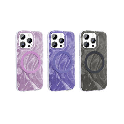 Apple iPhone 14 Pro Max Case Magsafe Charging Featured Brush Paint Patterned Zore Palette Cover - 7