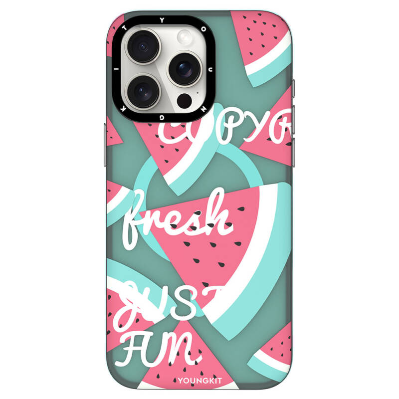 Apple iPhone 14 Pro Max Case Magsafe Charging Featured Summer Fruit Patterned Youngkit Fruity Flavor Series Cover - 7