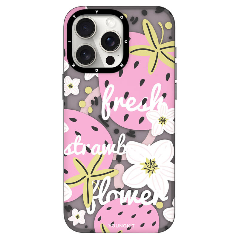 Apple iPhone 14 Pro Max Case Magsafe Charging Featured Summer Fruit Patterned Youngkit Fruity Flavor Series Cover - 6