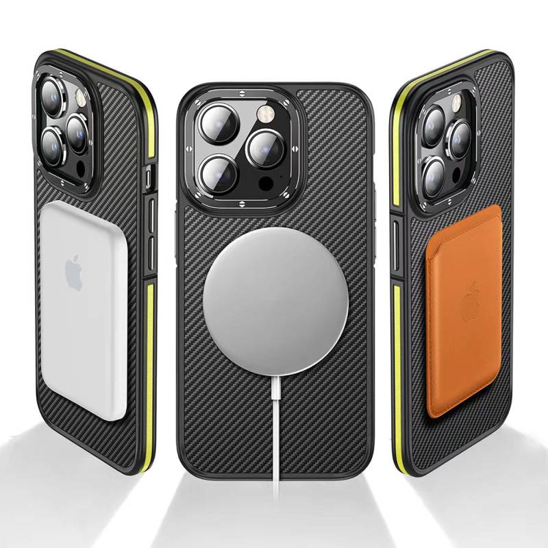 Apple iPhone 14 Pro Max Case Matte Transparent Carbon Fiber Look Wlons Marine Cover - 6