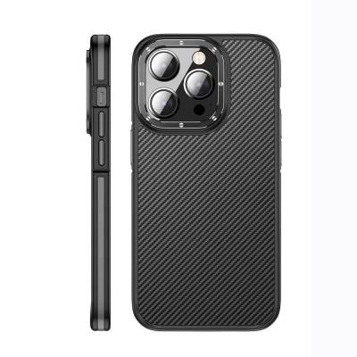 Apple iPhone 14 Pro Max Case Matte Transparent Carbon Fiber Look Wlons Marine Cover - 8