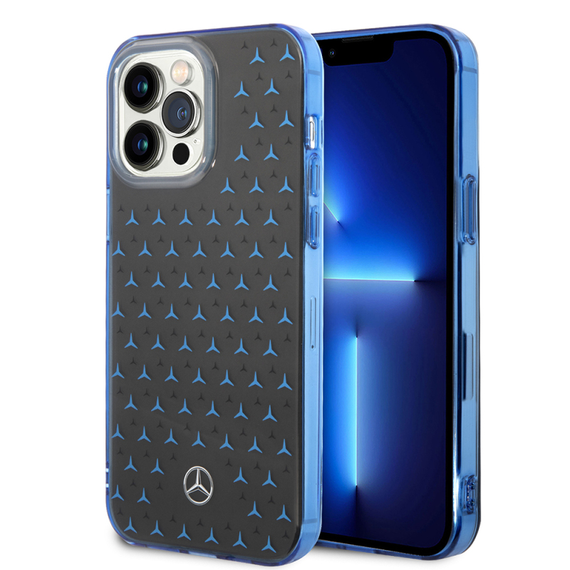 Apple iPhone 14 Pro Max Case Mercedes Benz Double Layer Star Patterned Design Cover - 3