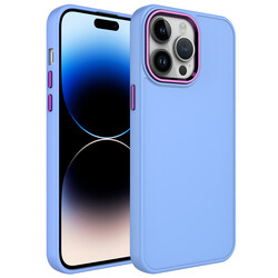 Apple iPhone 14 Pro Max Case Metal Frame and Button Design Silicone Zore Luna Cover - 7