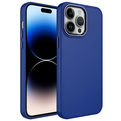 Apple iPhone 14 Pro Max Case Metal Frame and Button Design Silicone Zore Luna Cover - 5