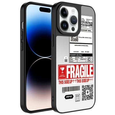 Apple iPhone 14 Pro Max Case Mirror Patterned Camera Protected Glossy Zore Mirror Cover - 5