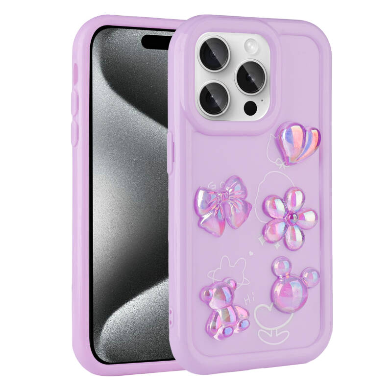 Apple iPhone 14 Pro Max Case Relief Figured Shiny Zore Toys Silicone Cover - 2