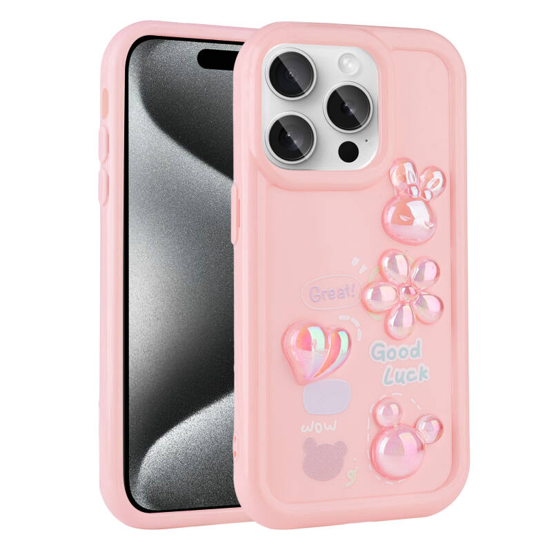 Apple iPhone 14 Pro Max Case Relief Figured Shiny Zore Toys Silicone Cover - 1