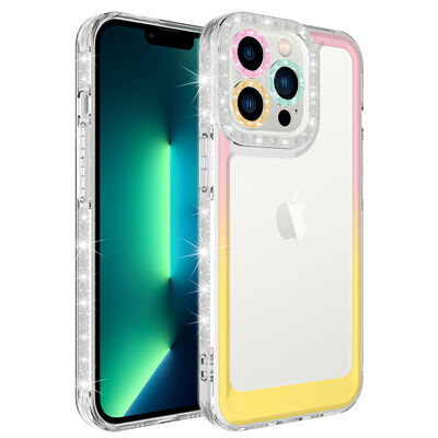 Apple iPhone 14 Pro Max Case Silvery and Color Transition Design Lens Protected Zore Park Cover - 7