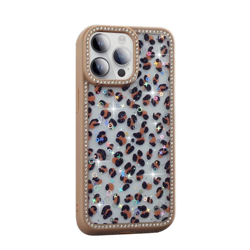 Apple iPhone 14 Pro Max Case Stone and Glitter Design Zore Azra Cover - 6