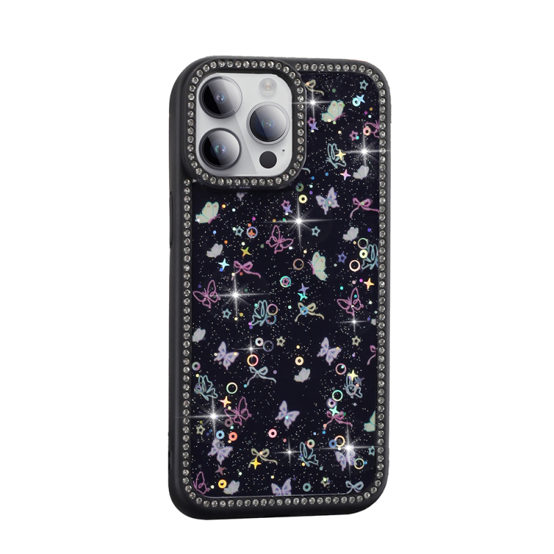 Apple iPhone 14 Pro Max Case Stone and Glitter Design Zore Azra Cover - 5