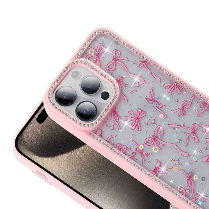Apple iPhone 14 Pro Max Case Stone and Glitter Design Zore Azra Cover - 10