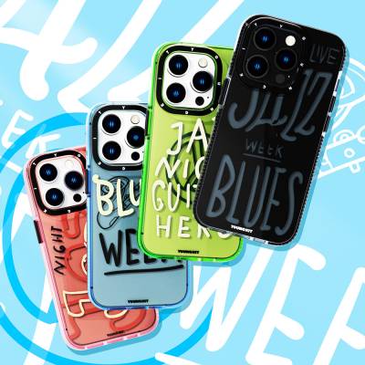 Apple iPhone 14 Pro Max Case Transparent Color Text Themed Design YoungKit Jazz Series Cover - 10