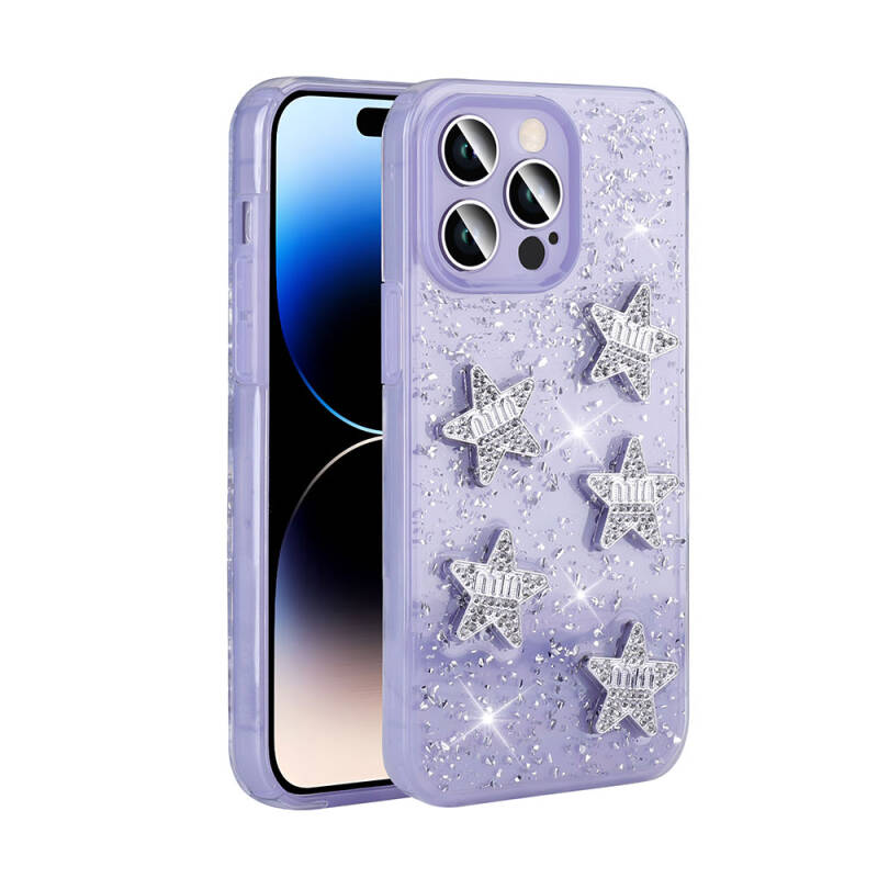 Apple iPhone 14 Pro Max Case with Airbag Glitter Back Surface Zore Shimmer Silicone Cover - 2