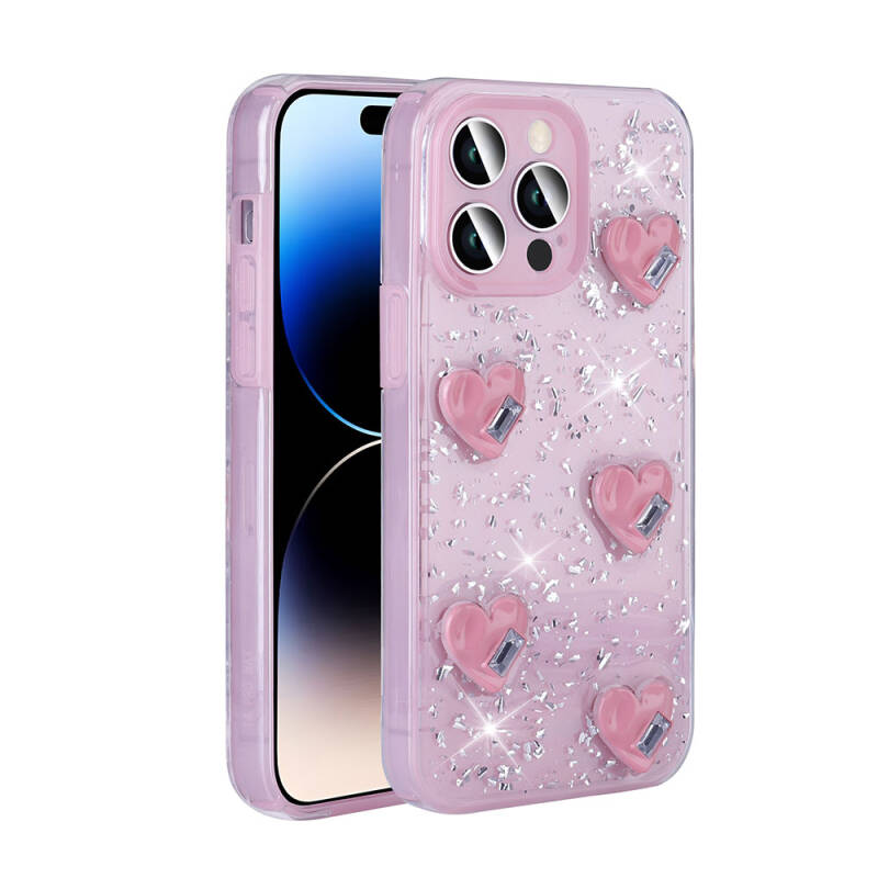 Apple iPhone 14 Pro Max Case with Airbag Glitter Back Surface Zore Shimmer Silicone Cover - 11