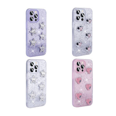 Apple iPhone 14 Pro Max Case with Airbag Glitter Back Surface Zore Shimmer Silicone Cover - 3