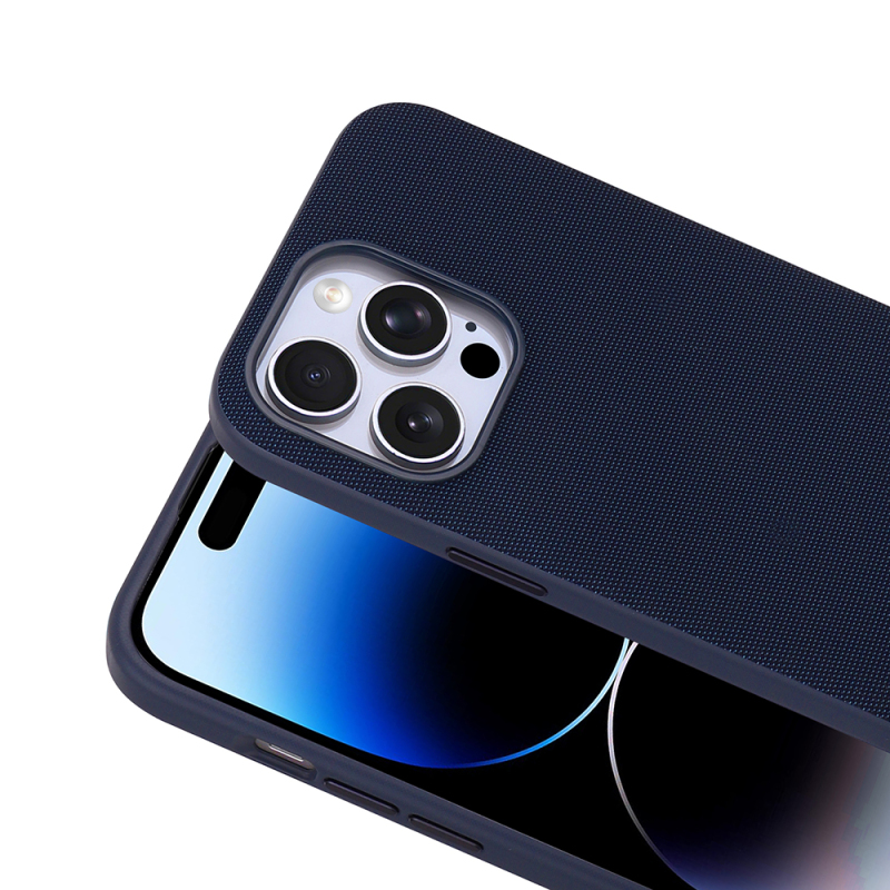 Apple iPhone 14 Pro Max Case with M-Safe Charging Feature, Fabric Design, Zore Miami Hard PC Cover - 13