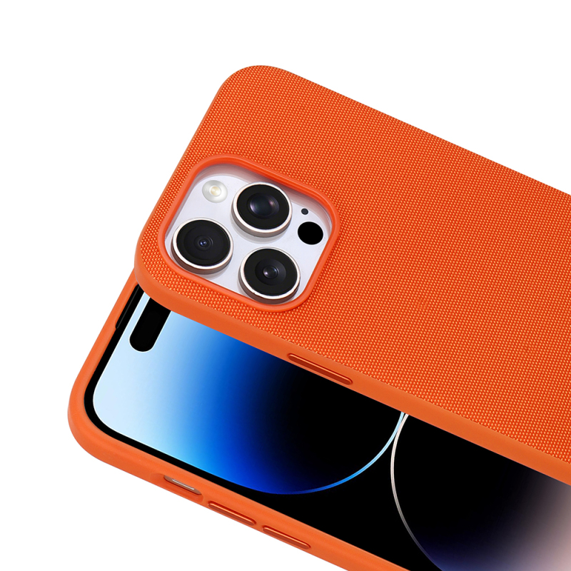 Apple iPhone 14 Pro Max Case with M-Safe Charging Feature, Fabric Design, Zore Miami Hard PC Cover - 14