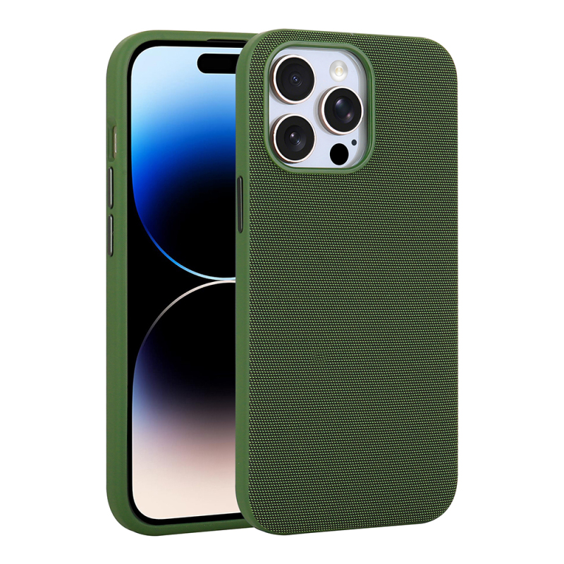 Apple iPhone 14 Pro Max Case with M-Safe Charging Feature, Fabric Design, Zore Miami Hard PC Cover - 3
