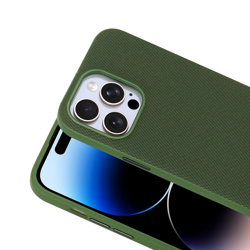 Apple iPhone 14 Pro Max Case with M-Safe Charging Feature, Fabric Design, Zore Miami Hard PC Cover - 15