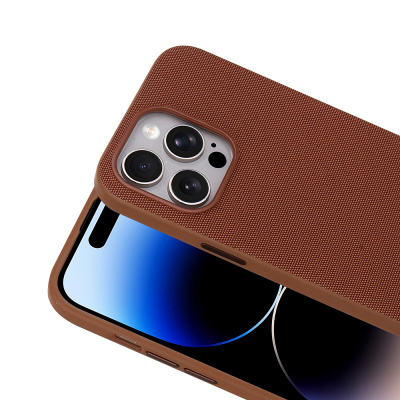 Apple iPhone 14 Pro Max Case with M-Safe Charging Feature, Fabric Design, Zore Miami Hard PC Cover - 17