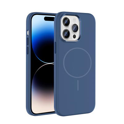 Apple iPhone 14 Pro Max Case with M-Safe Charging Feature, Metal Camera Frame, Zore Edi Silicone Cover - 1